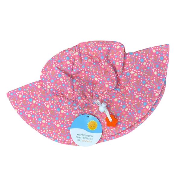 LOT of 2 Kids Flower Bucket Sun Protection Hat UPF/UV 50+ Adjustable Drawstring - Picture 2 of 9